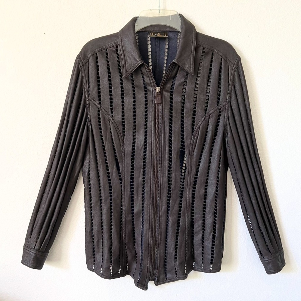 FENDI Vintage AS IS Leather Zippered Top